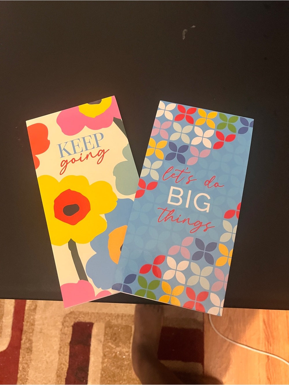 Inspirational Floral Note Card Set - Bright Yellow & Sky Blue